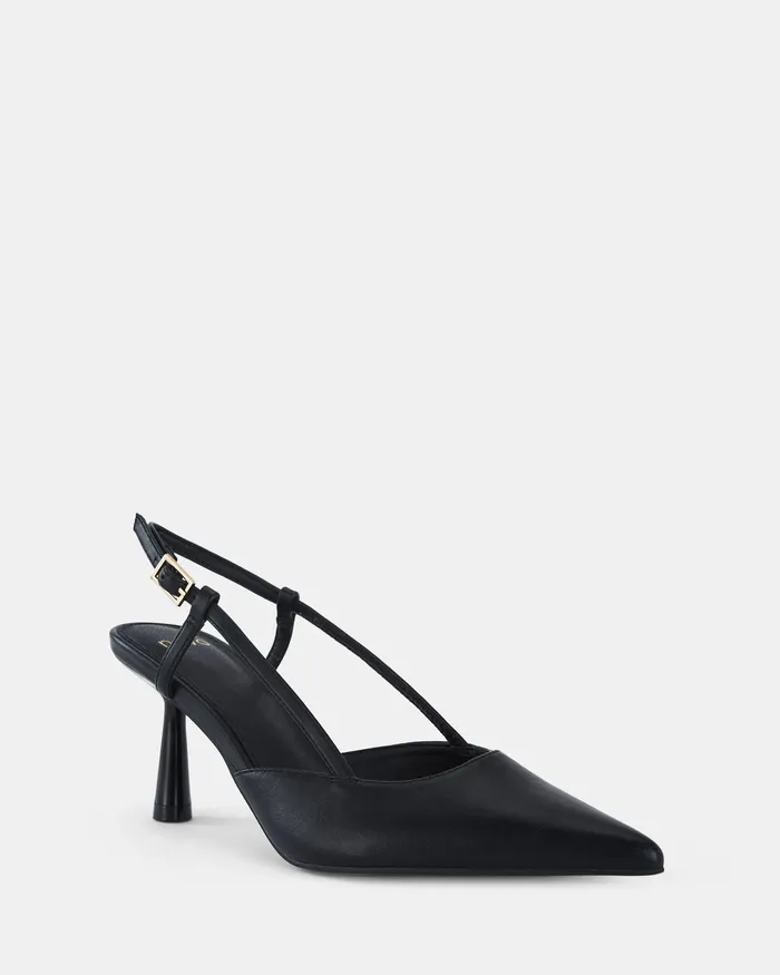 Women ISNELLO BLACK Closed Toe Heels Pumps NOVO Shoes