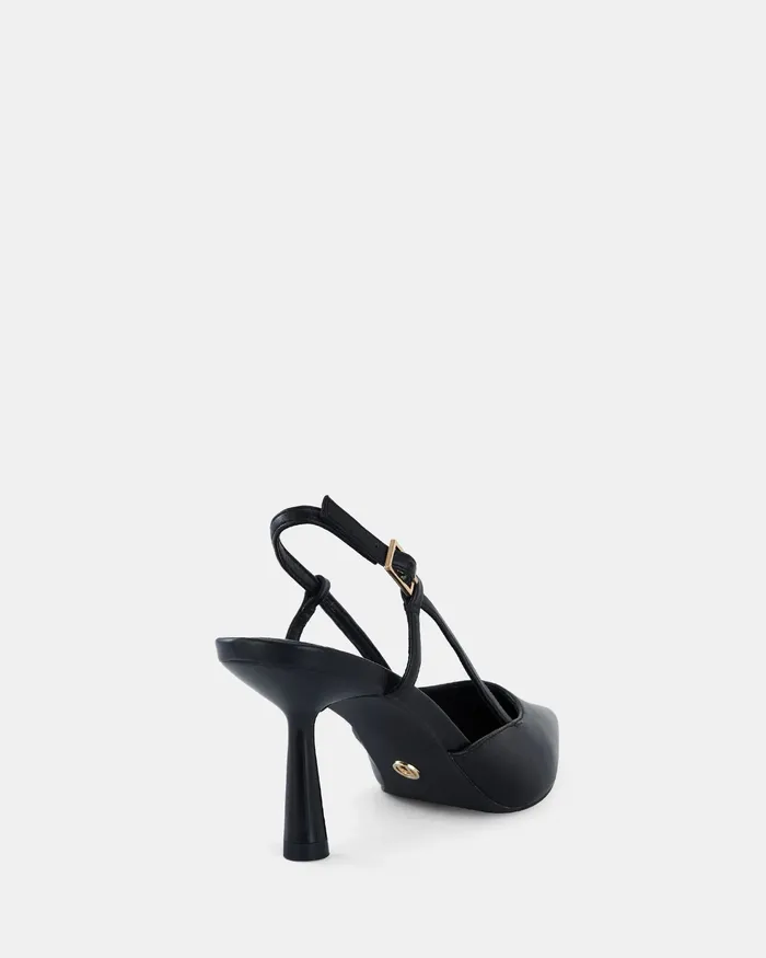 Women ISNELLO BLACK Closed Toe Heels Pumps NOVO Shoes