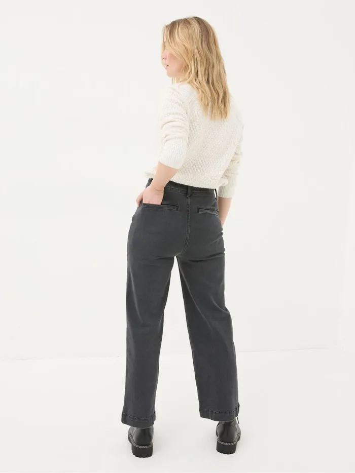 Women Jeans Fat Face Keswick Grey Wide Leg Crop Jeans