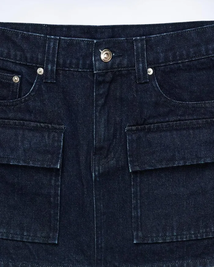 Women Jeans From Future Mini Cargo Skirt Natural