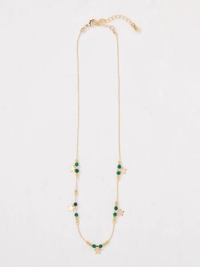 Women Jewellery Fat Face Gold Tone Star Necklace
