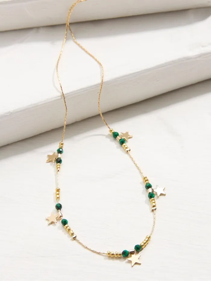Women Jewellery Fat Face Gold Tone Star Necklace