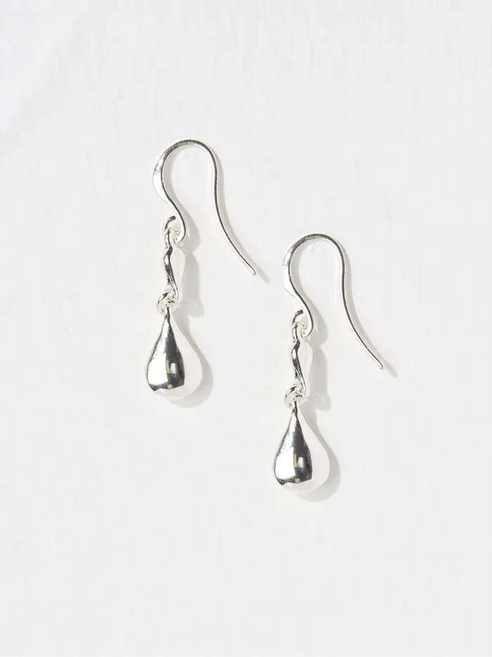 Women Jewellery Fat Face Silver Abstract Drop Earrings