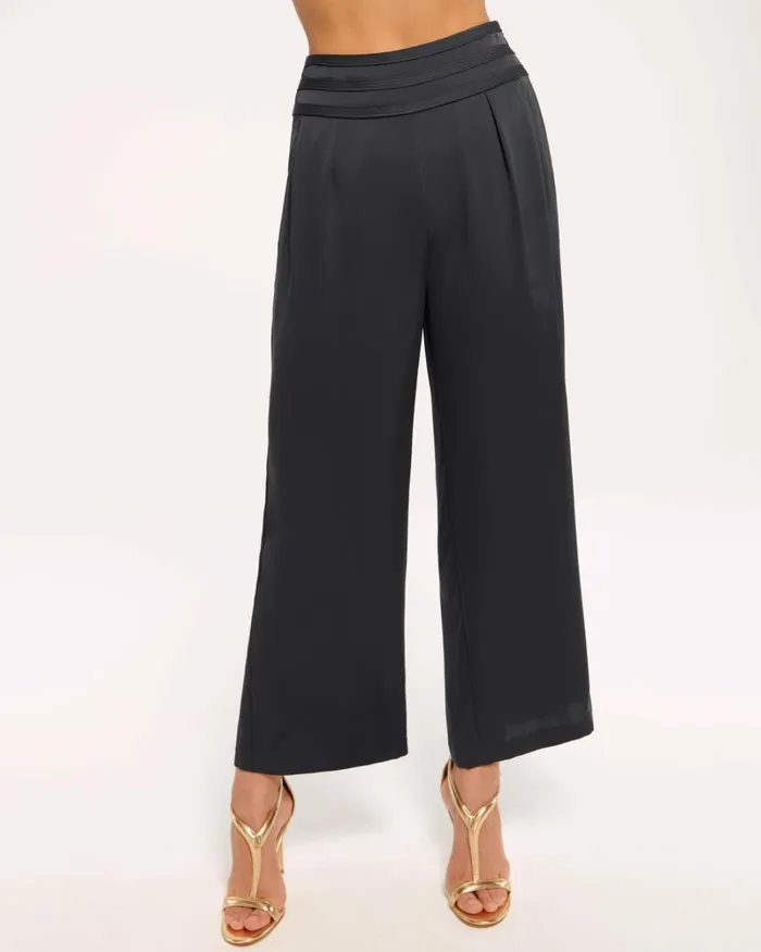 Women Joss Cropped Wide Leg Pant Black Ramy Brook Pants