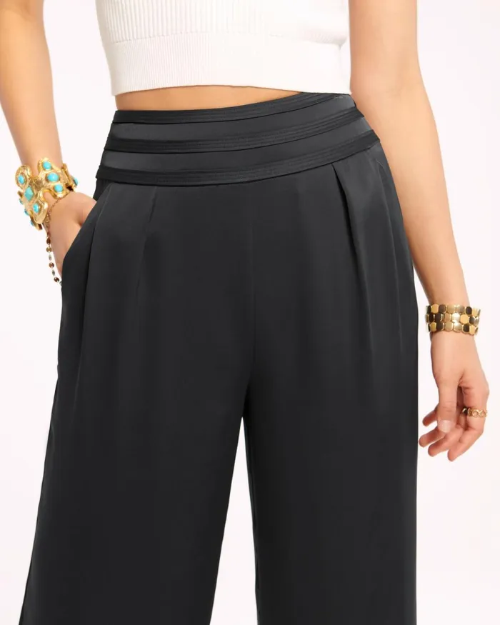 Women Joss Cropped Wide Leg Pant Black Ramy Brook Pants