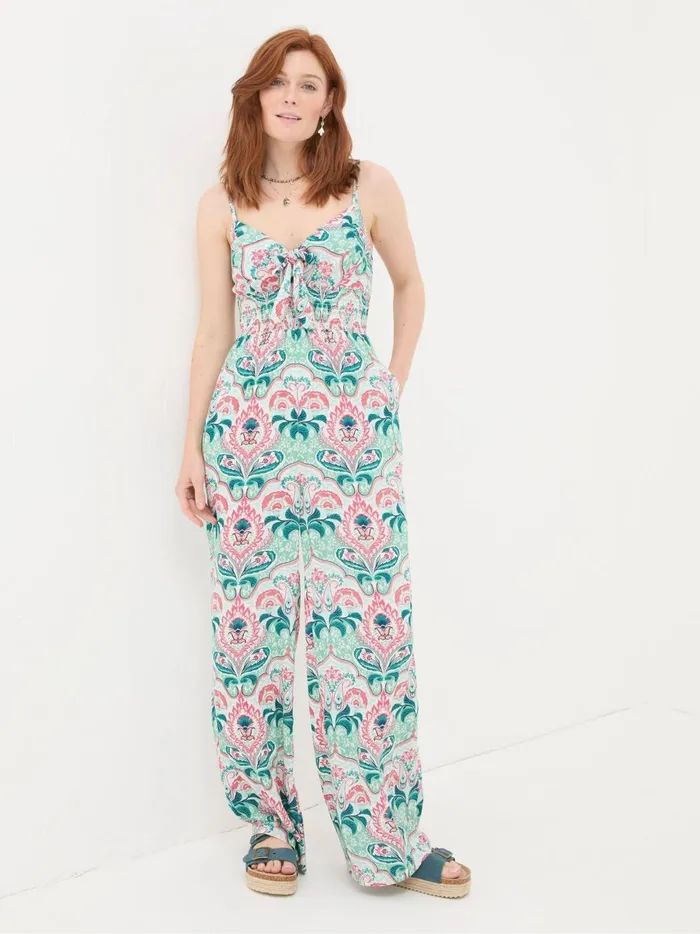 Women Jumpsuits and Playsuits Fat Face Aurora Green Mirrored Paisley Jumpsuit Women Jumpsuits and Playsuits Fat Face Aurora Green Mirrored Paisley Jumpsuit