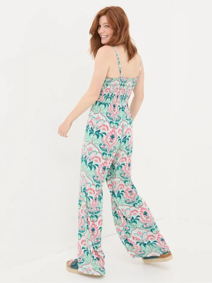 Women Jumpsuits and Playsuits Fat Face Aurora Green Mirrored Paisley Jumpsuit
