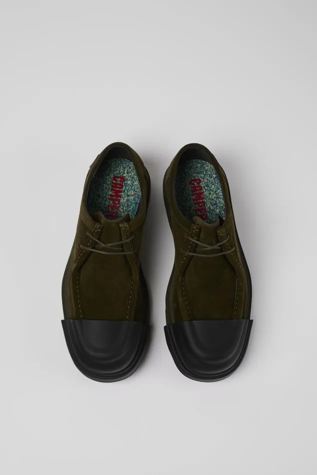 Women Junction Green Nubuck Wallabee Camper Formal Shoes Women Junction Green Nubuck Wallabee Camper Formal Shoes