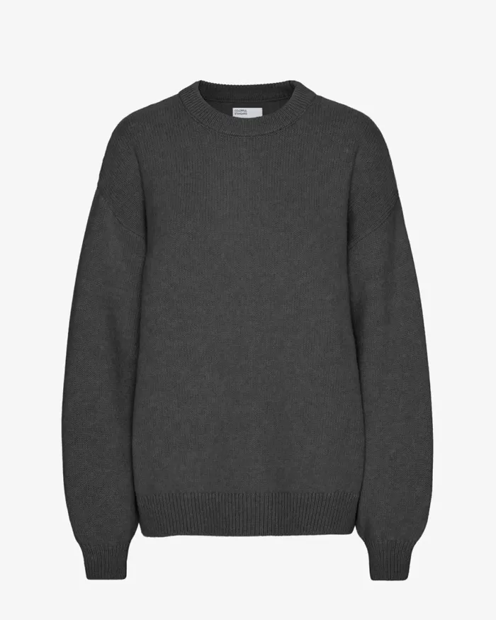 Women Knit Sweaters Colorful Standard Oversized Merino Wool Crew Lava Grey