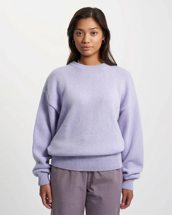 Women Knit Sweaters Colorful Standard Oversized Merino Wool Crew Lava Grey
