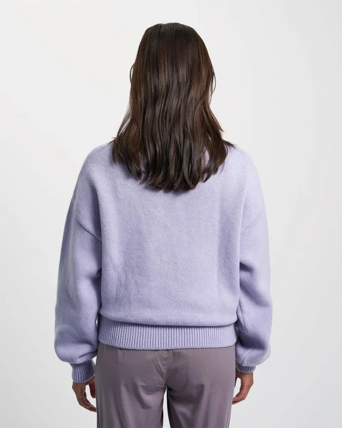 Women Knit Sweaters Colorful Standard Oversized Merino Wool Crew Lava Grey