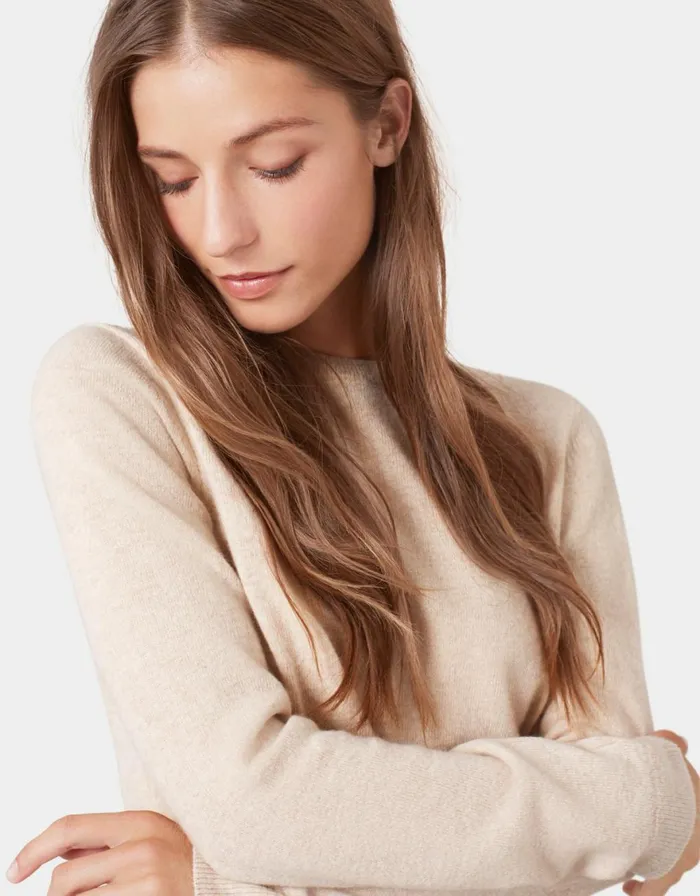 Women Knit Sweaters Colorful Standard Women Light Merino Wool Crew Heather Grey