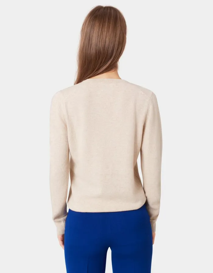 Women Knit Sweaters Colorful Standard Women Light Merino Wool Crew Heather Grey