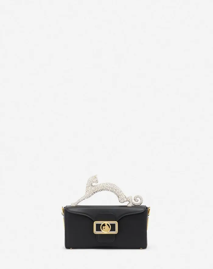 Women Lanvin Crossbody Bags and Shoulder Bags Nano Pencil Cat Bag In Leather And Rhinestone Black Women Lanvin Crossbody Bags and Shoulder Bags Nano Pencil Cat Bag In Leather And Rhinestone Black