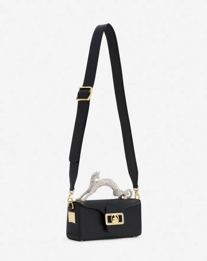 Women Lanvin Crossbody Bags and Shoulder Bags Nano Pencil Cat Bag In Leather And Rhinestone Black Women Lanvin Crossbody Bags and Shoulder Bags Nano Pencil Cat Bag In Leather And Rhinestone Black