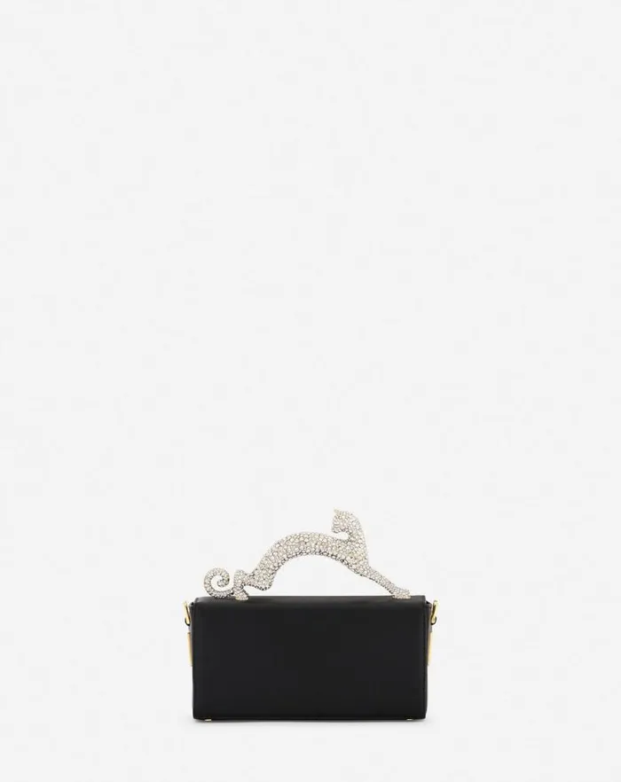 Women Lanvin Crossbody Bags and Shoulder Bags Nano Pencil Cat Bag In Leather And Rhinestone Black Women Lanvin Crossbody Bags and Shoulder Bags Nano Pencil Cat Bag In Leather And Rhinestone Black