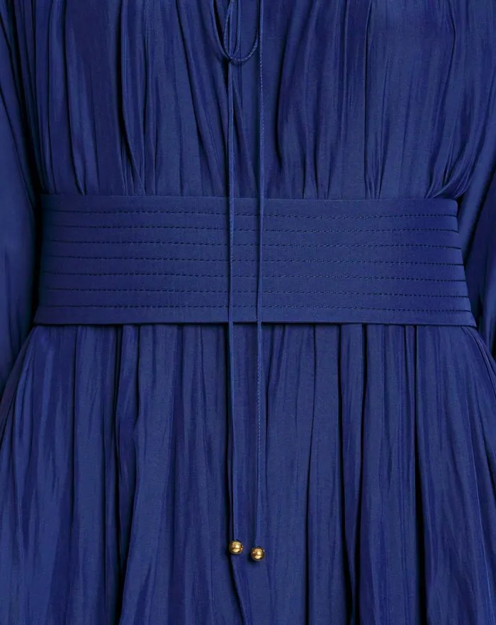 Women Lanvin Dresses Short Charmeuse Dress Indigo Women Lanvin Dresses Short Charmeuse Dress Indigo