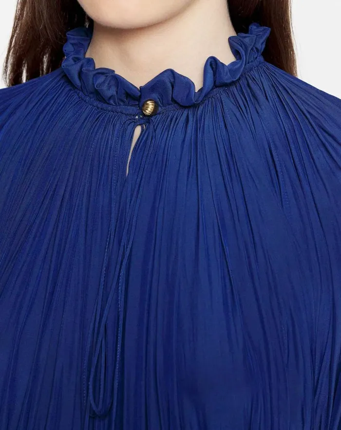 Women Lanvin Dresses Short Charmeuse Dress Indigo Women Lanvin Dresses Short Charmeuse Dress Indigo