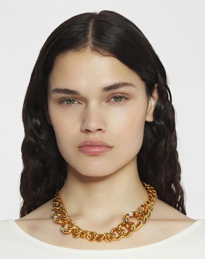 Women Lanvin Jewelry Squence Chain Brass Necklace Goldsilver Women Lanvin Jewelry Squence Chain Brass Necklace Goldsilver