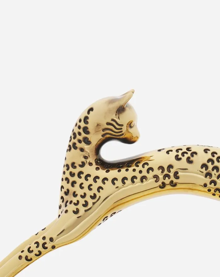 Women Lanvin Mini Bags and Clutches Nano Pencil Cat Bag In Crackled Metallic Leather Gold Women Lanvin Mini Bags and Clutches Nano Pencil Cat Bag In Crackled Metallic Leather Gold
