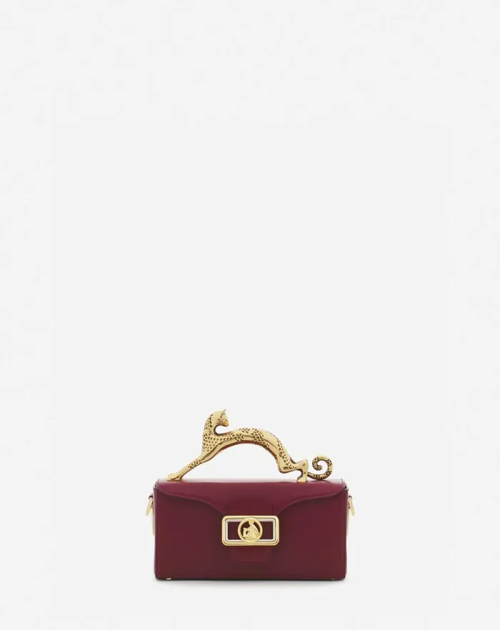 Women Lanvin Mini Bags and Clutches Nano Pencil Cat Leather Bag Turkish Red