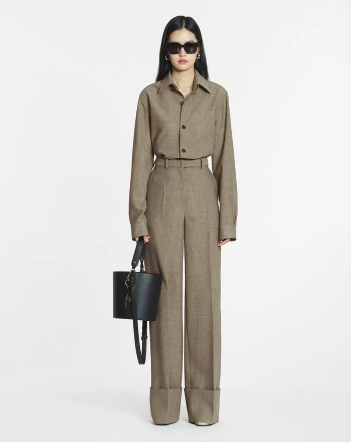 Women Lanvin Pants Wideleg Cuffed Wool Pants Lin Women Lanvin Pants Wideleg Cuffed Wool Pants Lin