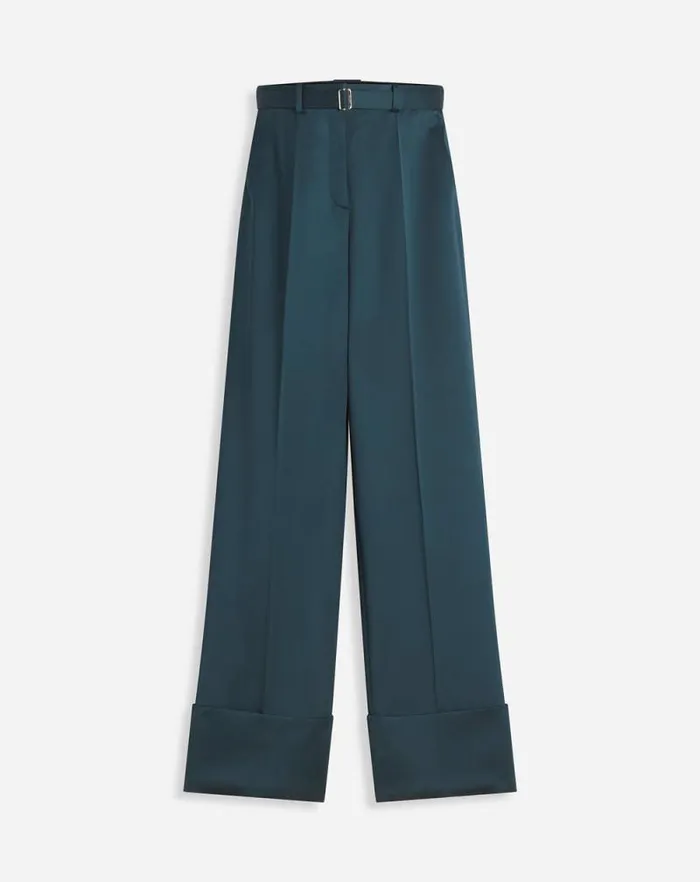 Women Lanvin Pants Wideleg Pants With Cuffs Forest Green