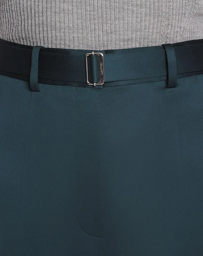 Women Lanvin Pants Wideleg Pants With Cuffs Forest Green Women Lanvin Pants Wideleg Pants With Cuffs Forest Green