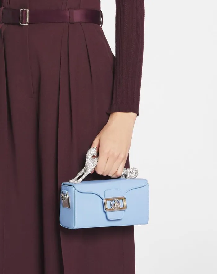 Women Lanvin Pencil Nano Pencil Cat Bag In Leather And Rhinestone Newlanvin Blue Women Lanvin Pencil Nano Pencil Cat Bag In Leather And Rhinestone Newlanvin Blue