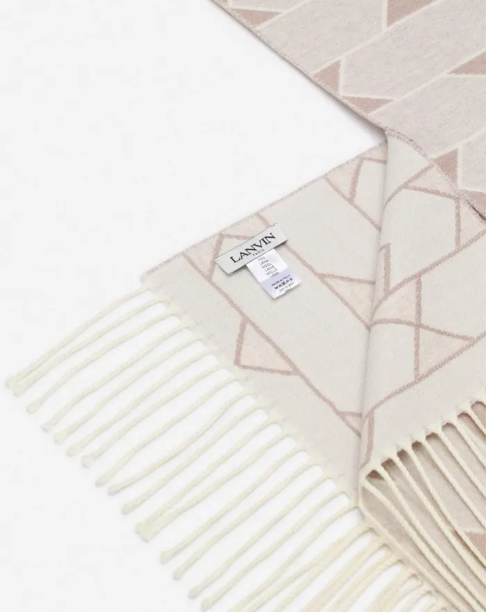 Women Lanvin Silks and Scarves Twotone Wool Scarf Light Beigeecru