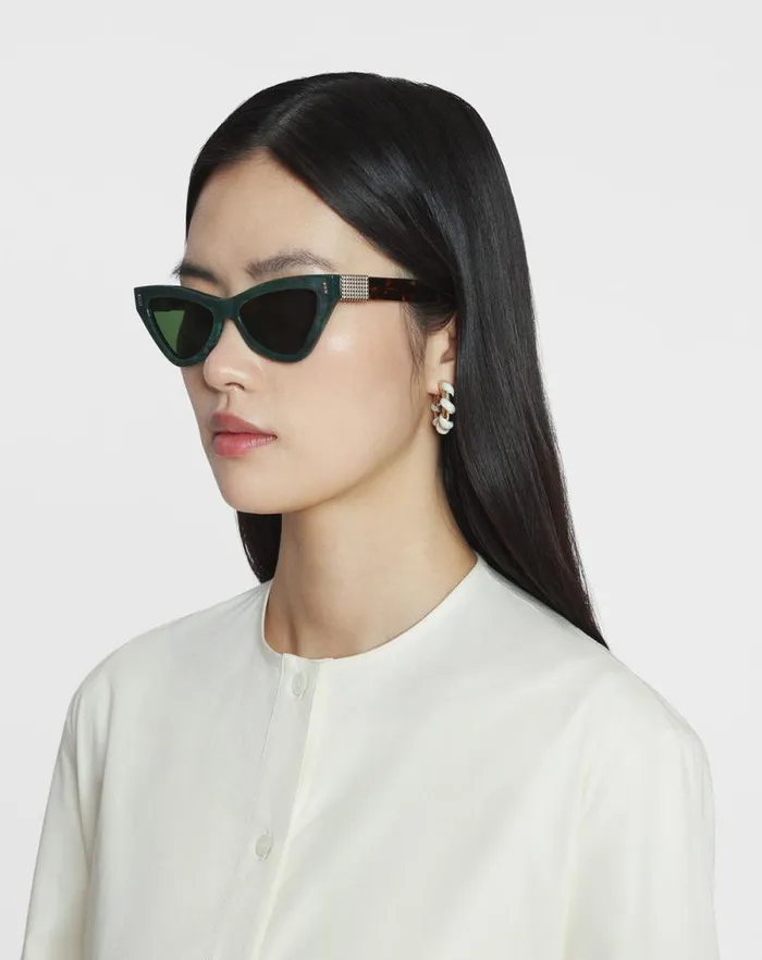 Women Lanvin Sunglasses Lunettes De Soleil Concerto Greenbrown Women Lanvin Sunglasses Lunettes De Soleil Concerto Greenbrown