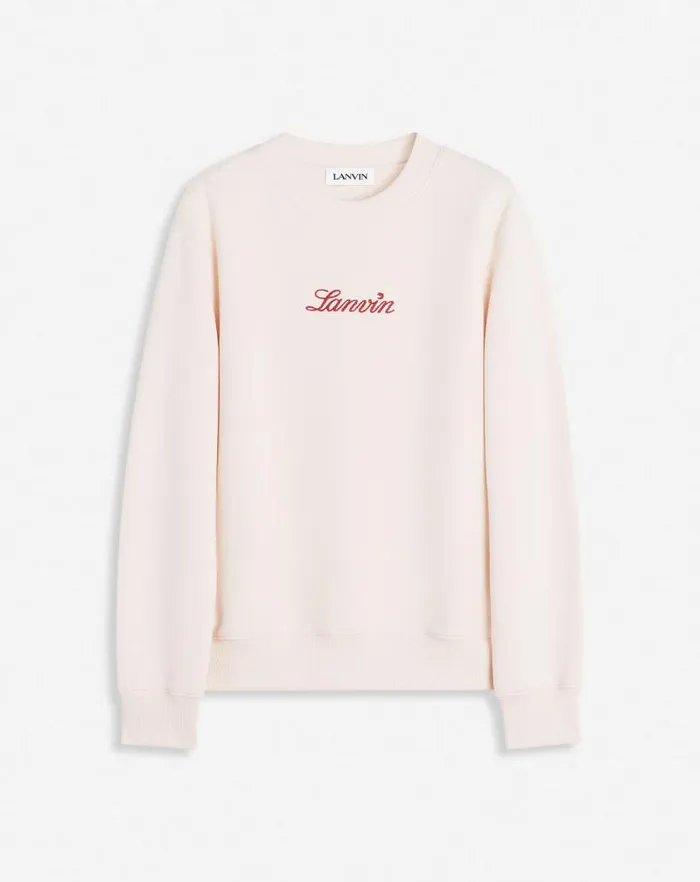 Women Lanvin TShirts and Sweatshirts Lanvin Embroidered Sweatshirt Powder Pink