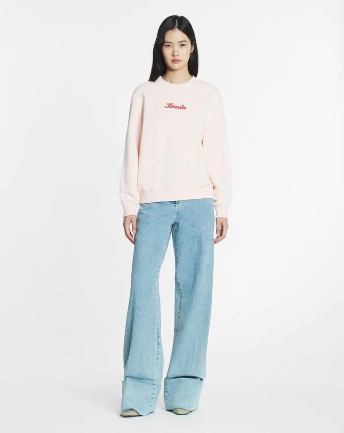 Women Lanvin TShirts and Sweatshirts Lanvin Embroidered Sweatshirt Powder Pink Women Lanvin TShirts and Sweatshirts Lanvin Embroidered Sweatshirt Powder Pink