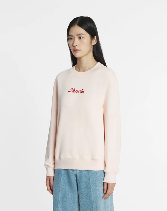 Women Lanvin TShirts and Sweatshirts Lanvin Embroidered Sweatshirt Powder Pink Women Lanvin TShirts and Sweatshirts Lanvin Embroidered Sweatshirt Powder Pink