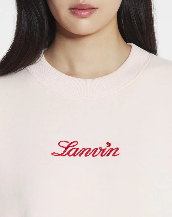 Women Lanvin TShirts and Sweatshirts Lanvin Embroidered Sweatshirt Powder Pink Women Lanvin TShirts and Sweatshirts Lanvin Embroidered Sweatshirt Powder Pink
