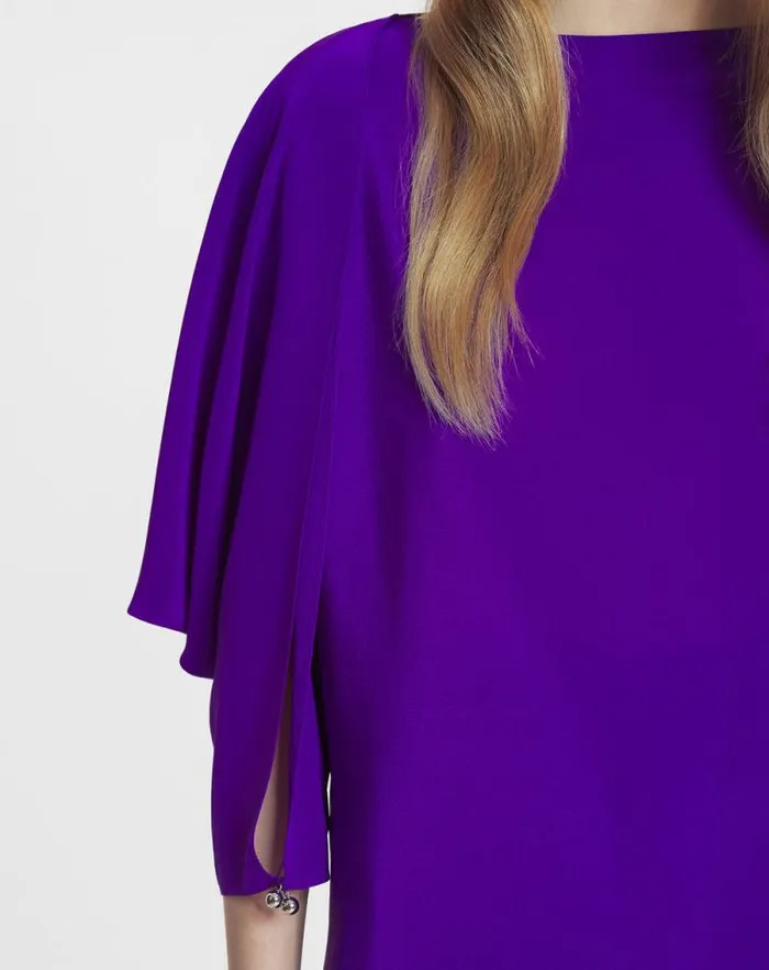 Women Lanvin Tops Silk Top With Openwork Sleeves Anemone Women Lanvin Tops Silk Top With Openwork Sleeves Anemone