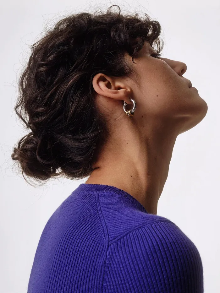 Women Lenny PalladiumPlated Hoop Earrings Aeyde Earrings