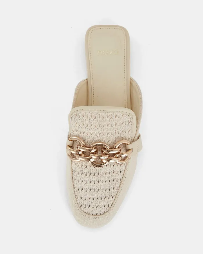 Women Loafers NOVO Shoes CARTA BEIGE Slip Ons