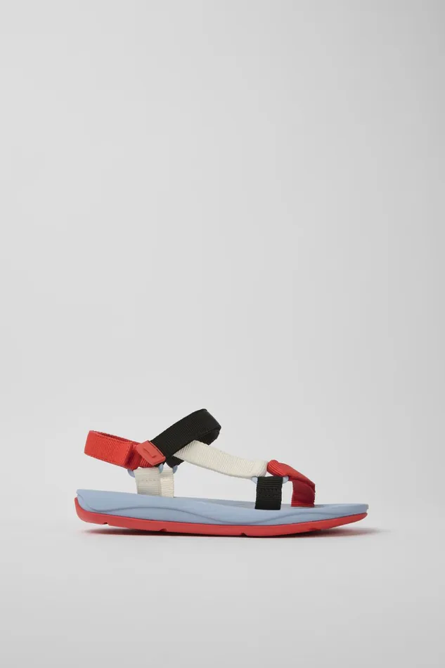 Women Match Red White And Black Sandals Camper Flat Shoes Women Match Red White And Black Sandals Camper Flat Shoes