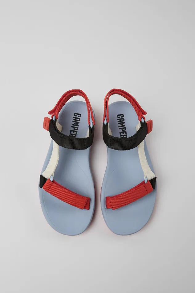 Women Match Red White And Black Sandals Camper Flat Shoes Women Match Red White And Black Sandals Camper Flat Shoes