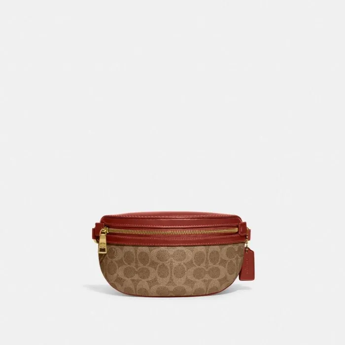 WomenMen Belt Bags Coach Bethany Belt Bag In Signature Canvas Brasstanrust