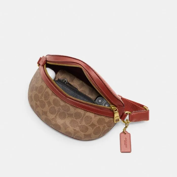 WomenMen Belt Bags Coach Bethany Belt Bag In Signature Canvas Brasstanrust