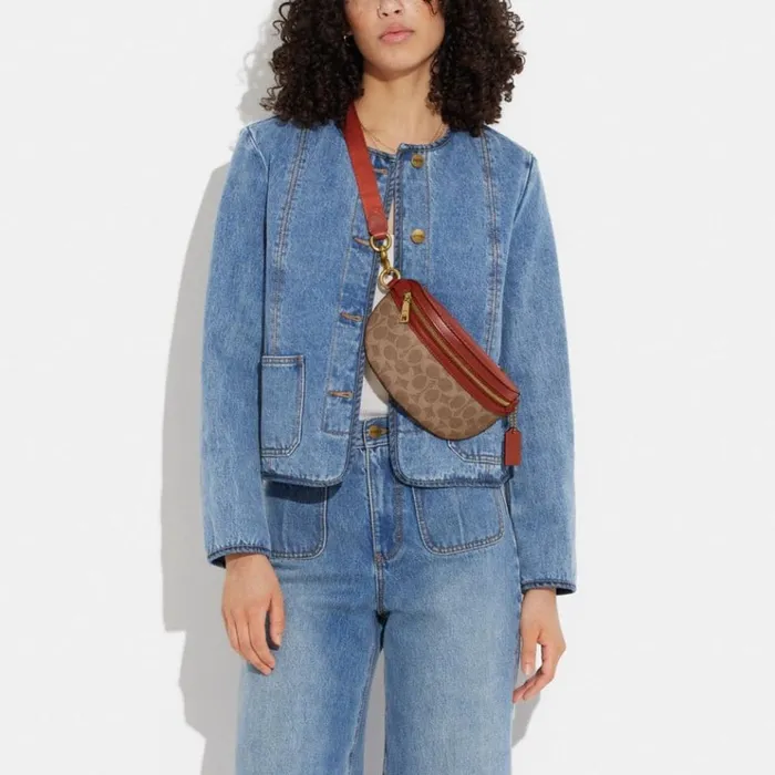 WomenMen Belt Bags Coach Bethany Belt Bag In Signature Canvas Brasstanrust