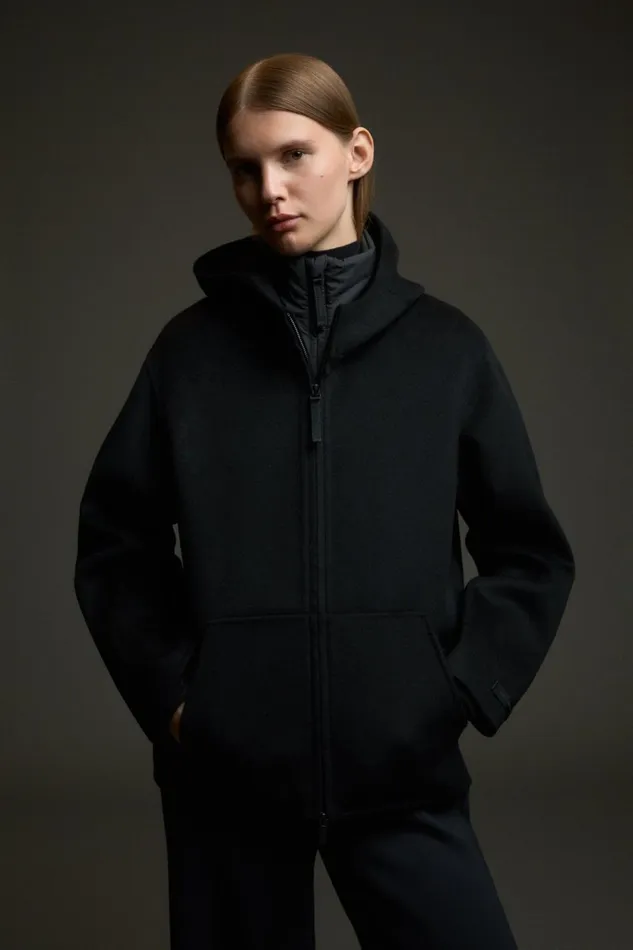WomenMen Black Afrodita Jacket Ecoalf Onepointzero
