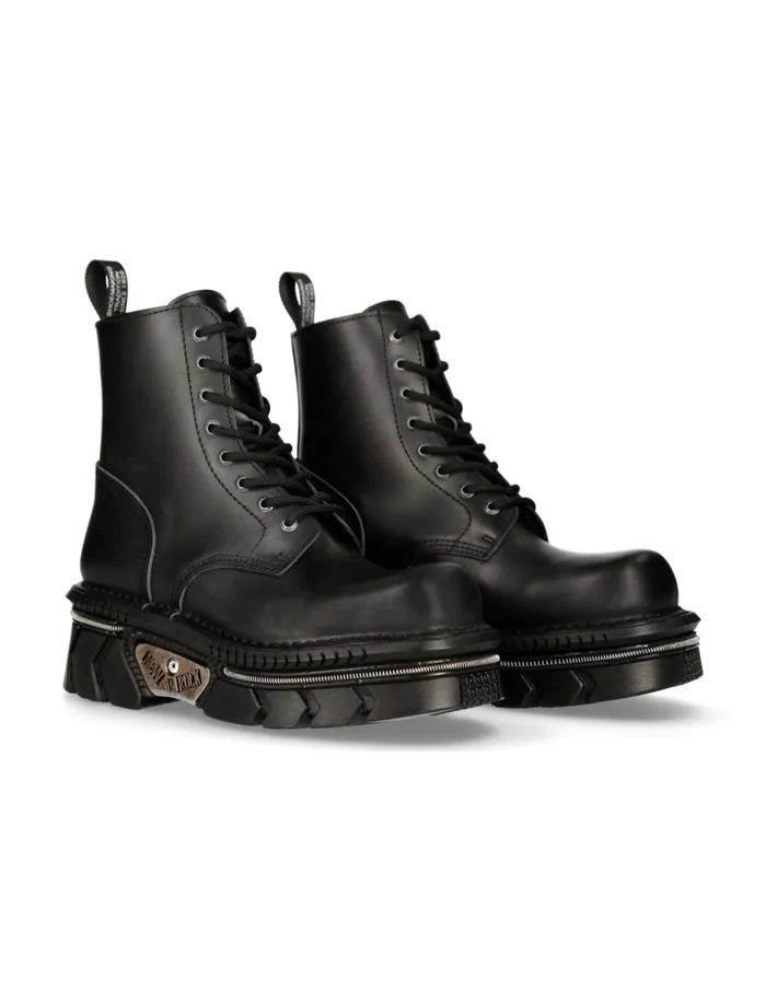 WomenMen Black Techno With Laces MMili084nS6 New Rock Boots