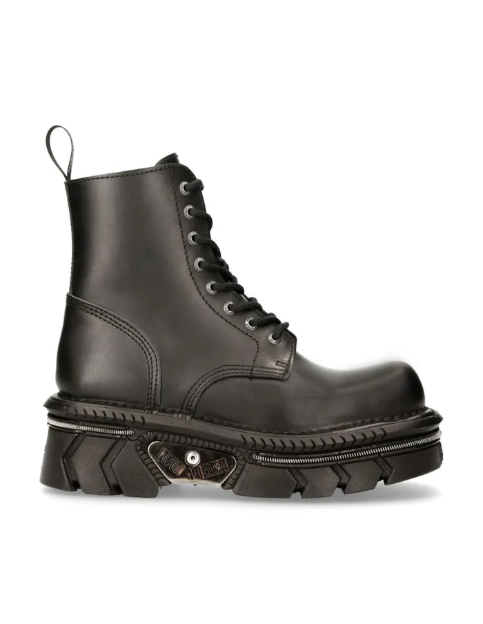 WomenMen Black Techno With Laces MMili084nS6 New Rock Boots WomenMen Black Techno With Laces MMili084nS6 New Rock Boots