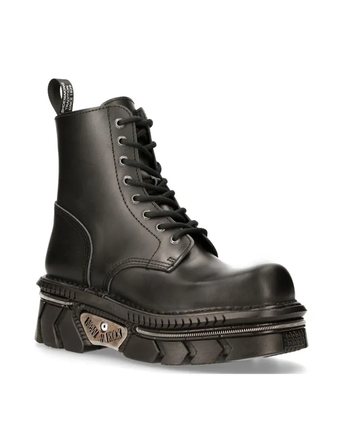 WomenMen Black Techno With Laces MMili084nS6 New Rock Boots WomenMen Black Techno With Laces MMili084nS6 New Rock Boots