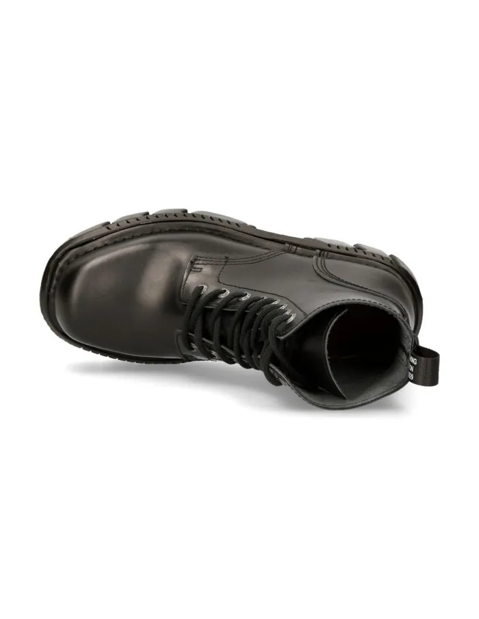 WomenMen Black Techno With Laces MMili084nS6 New Rock Boots WomenMen Black Techno With Laces MMili084nS6 New Rock Boots