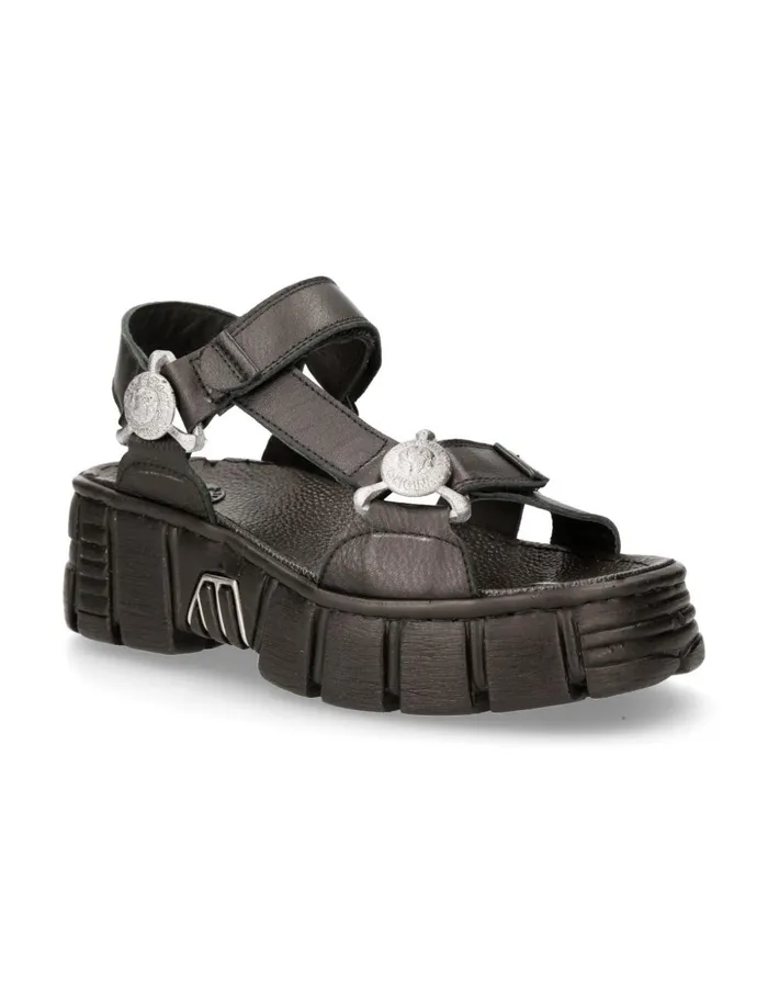 WomenMen Black Tower MBios130C1 New Rock Sandals WomenMen Black Tower MBios130C1 New Rock Sandals