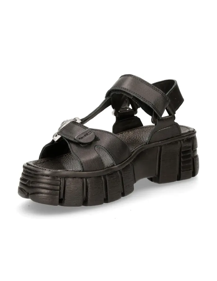 WomenMen Black Tower MBios130C1 New Rock Sandals WomenMen Black Tower MBios130C1 New Rock Sandals